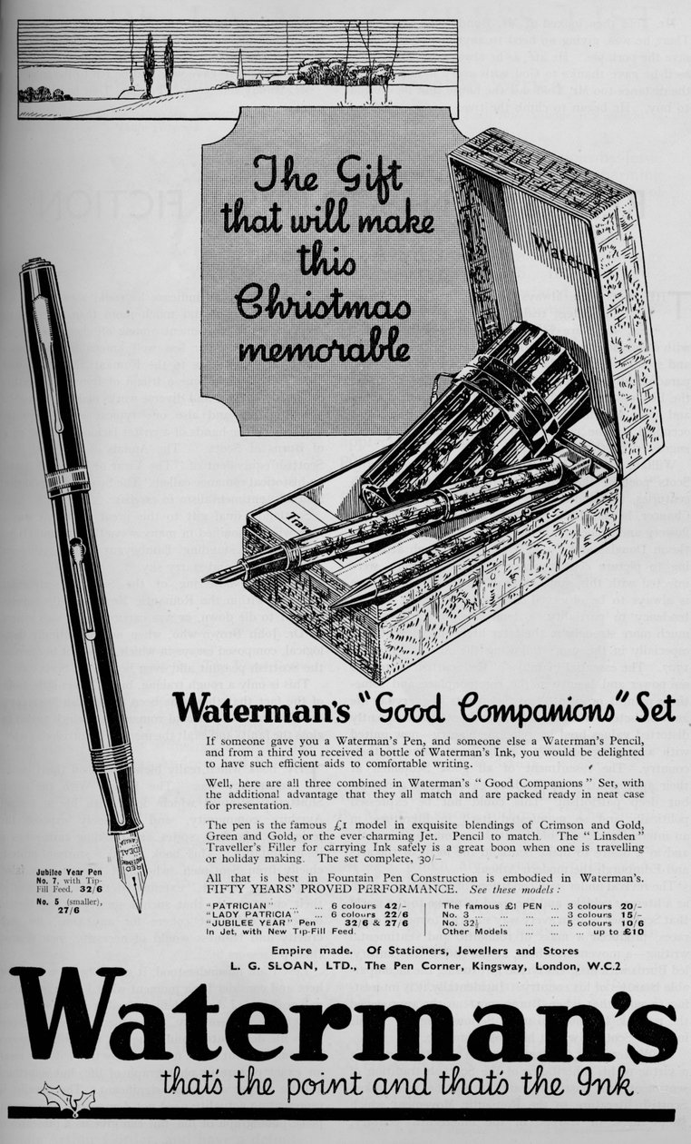 ウォーターマンズグッドコンパニオンセット、1934年、1934年 作： 不明