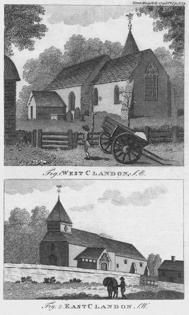 ウェストクランドンとイーストクランドン、1798年。 作： 不明