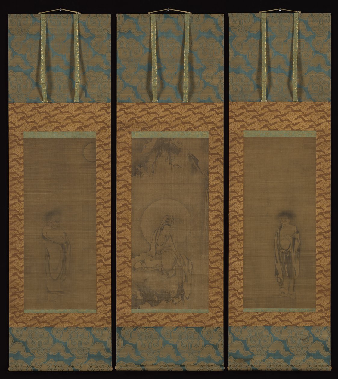 白衣の観音と寒山と紫徳、14世紀。 作： 不明