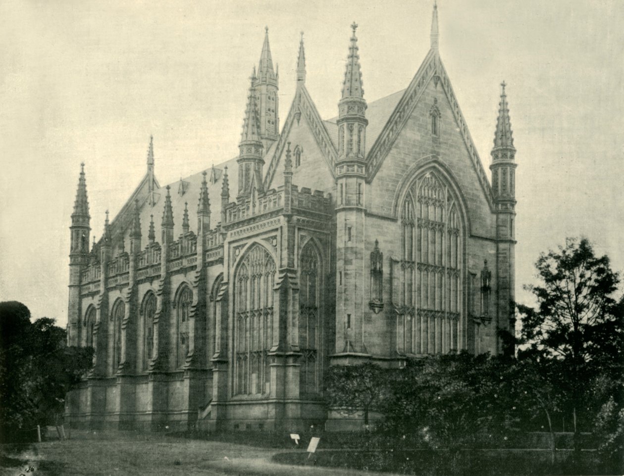 メルボルン大学ウィルソンホール、1901年。 作： 不明