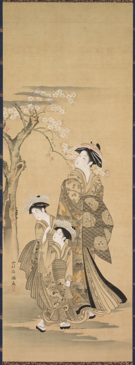女性と二人の子供、1900年代。 作： 不明