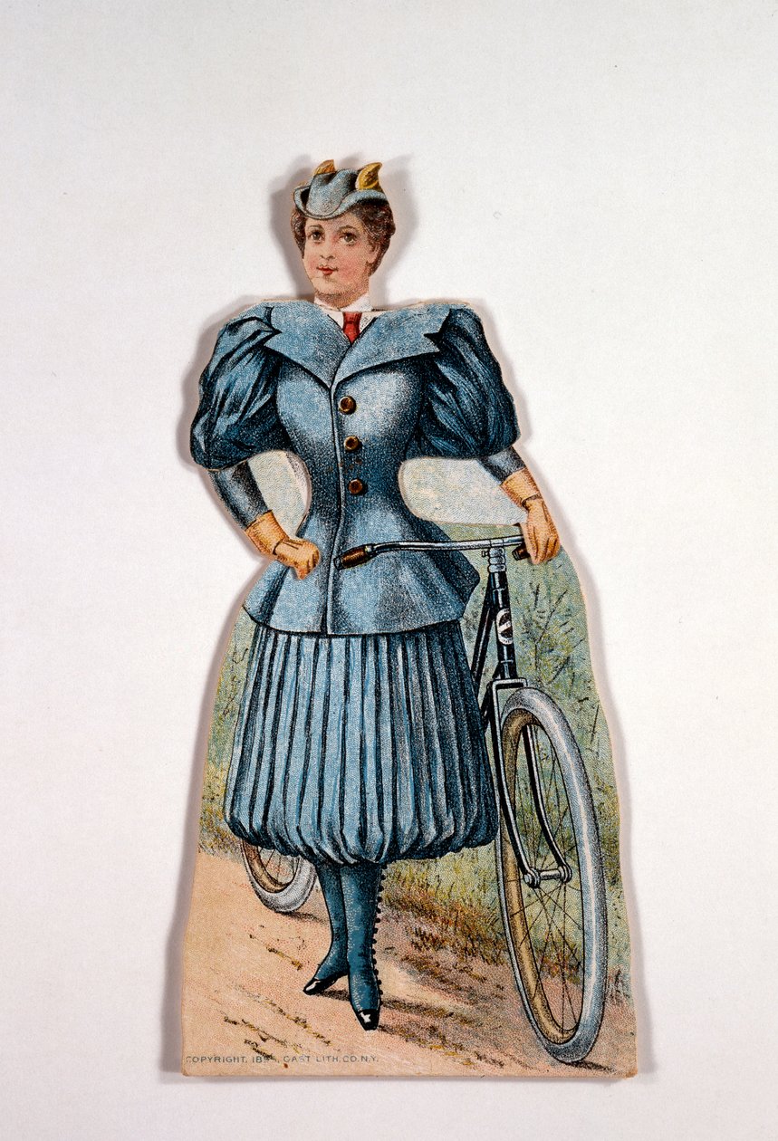 サイクリングドレスの女性、アメリカ人、c1900 作： 不明