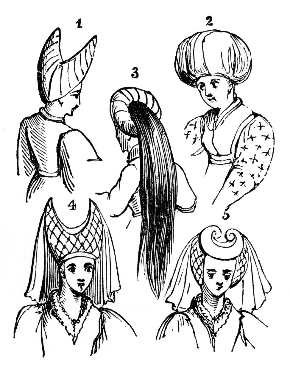 女性の頭飾り、15世紀、1910 作： 不明