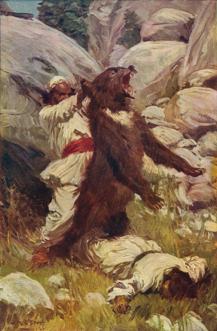 クマとのレスリング、c1912 作： 不明