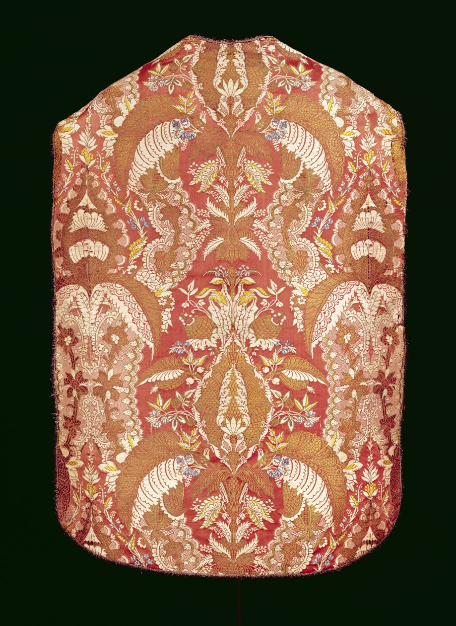 Chasuble、レース模様のシルク、フレンチ、c.1720 作： 不明不明