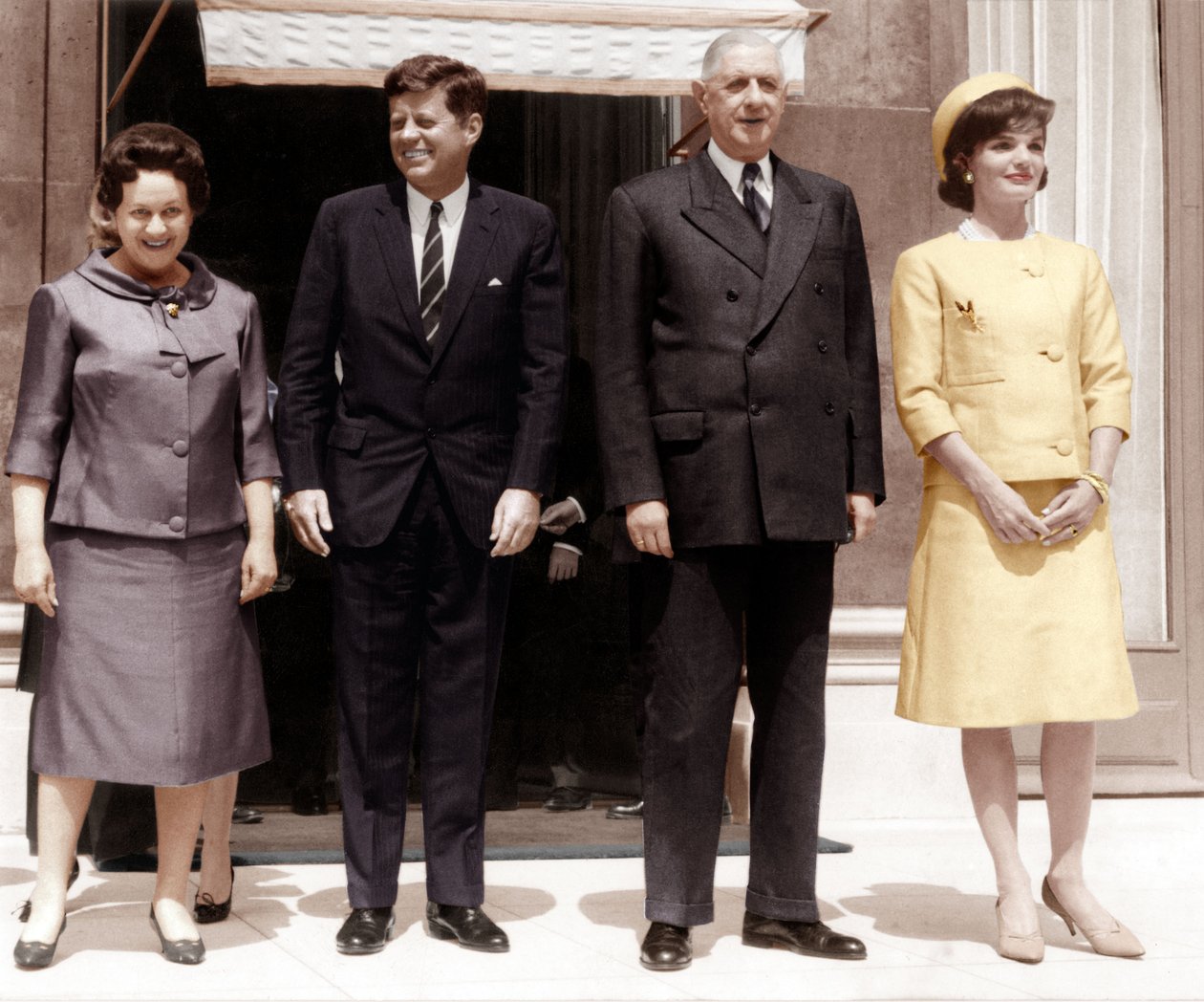 1961年5月31日、エリゼ宮殿でのアメリカ大統領ジョンケネディと妻のジャッキー 作： 不明不明