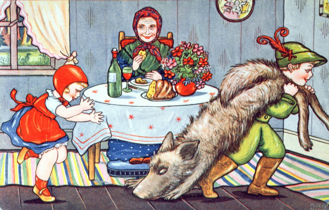 「赤ずきん」の中央ヨーロッパのイラスト、1934 作： 不明不明