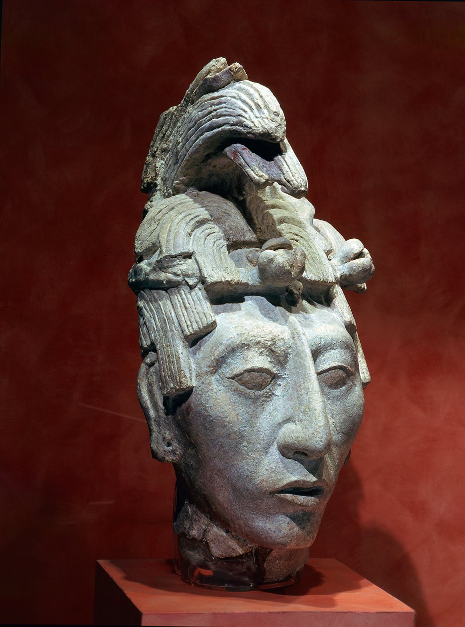 K "inich Janaab Pakal I王、碑文の寺院の肖像画の頭、7世紀のマヤの古典的時代 作： 不明不明