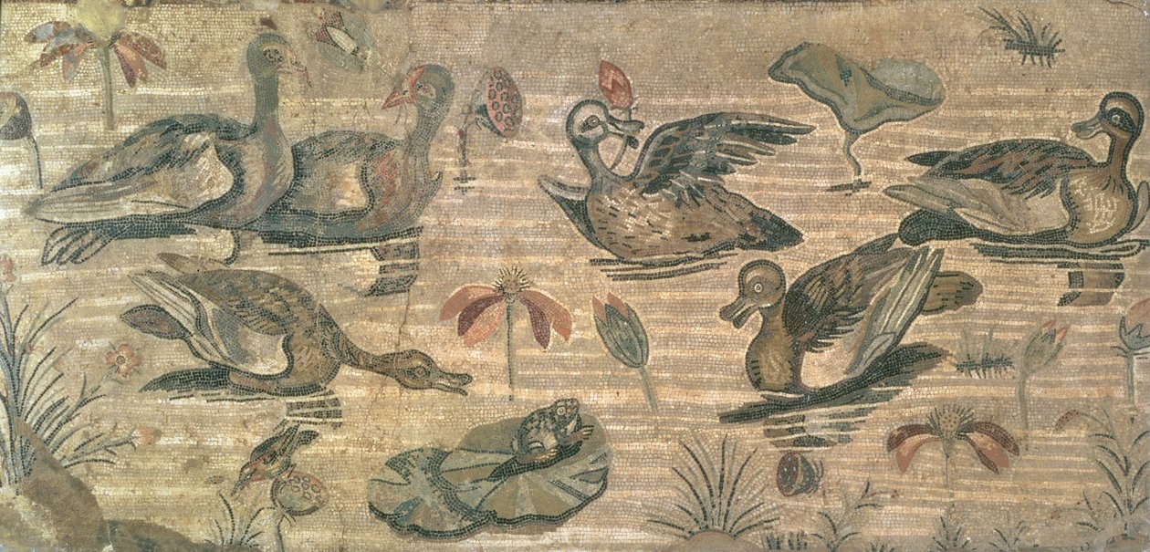 牧場の家からのナイル川の水鳥のシーン、ポンペイ、紀元前2世紀 作： 不明不明