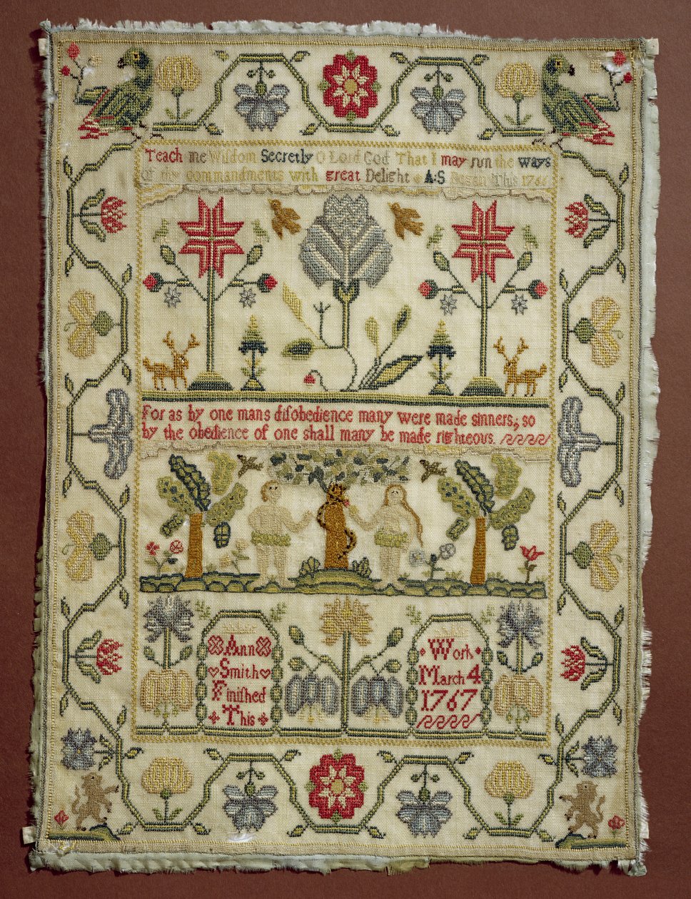 T.37-1938 Sampler、1766-67、Ann Smith著、英語 作： 不明不明