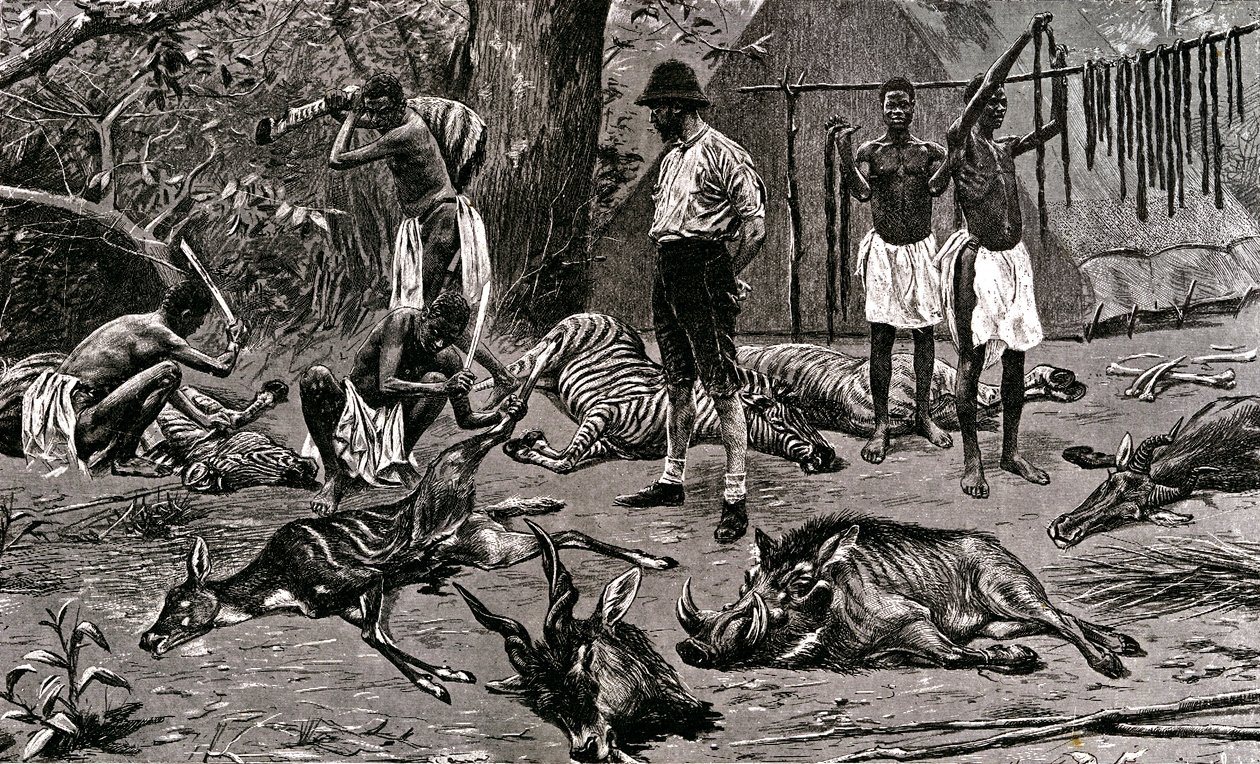 素晴らしい狩りの日1900年（エングレーヴィング） 作： 無名の画家