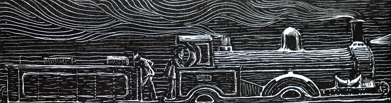 夜に走る列車。 作： 不明