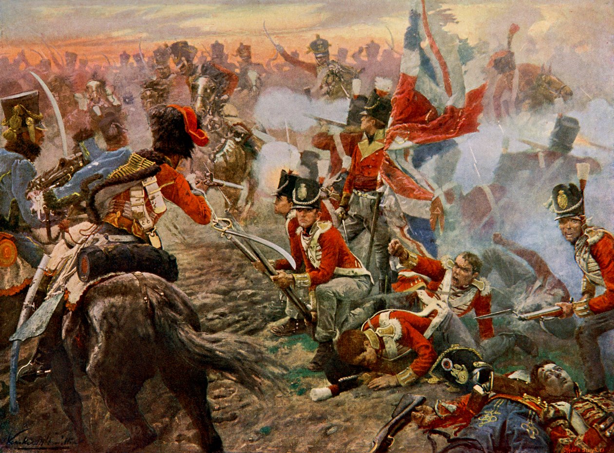 1815年コート・ブラスの戦い（印刷物） 作： 無名の画家