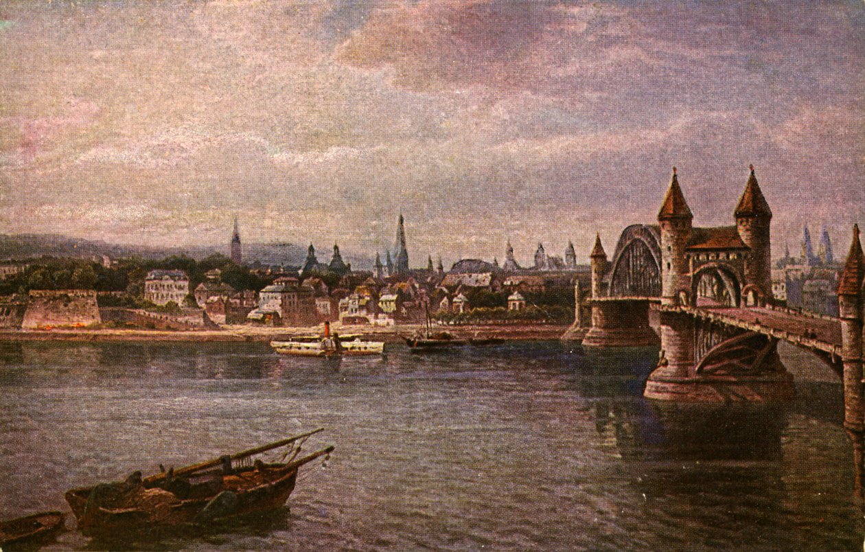 ドイツ・ボン：ライン橋 作： 無名の画家
