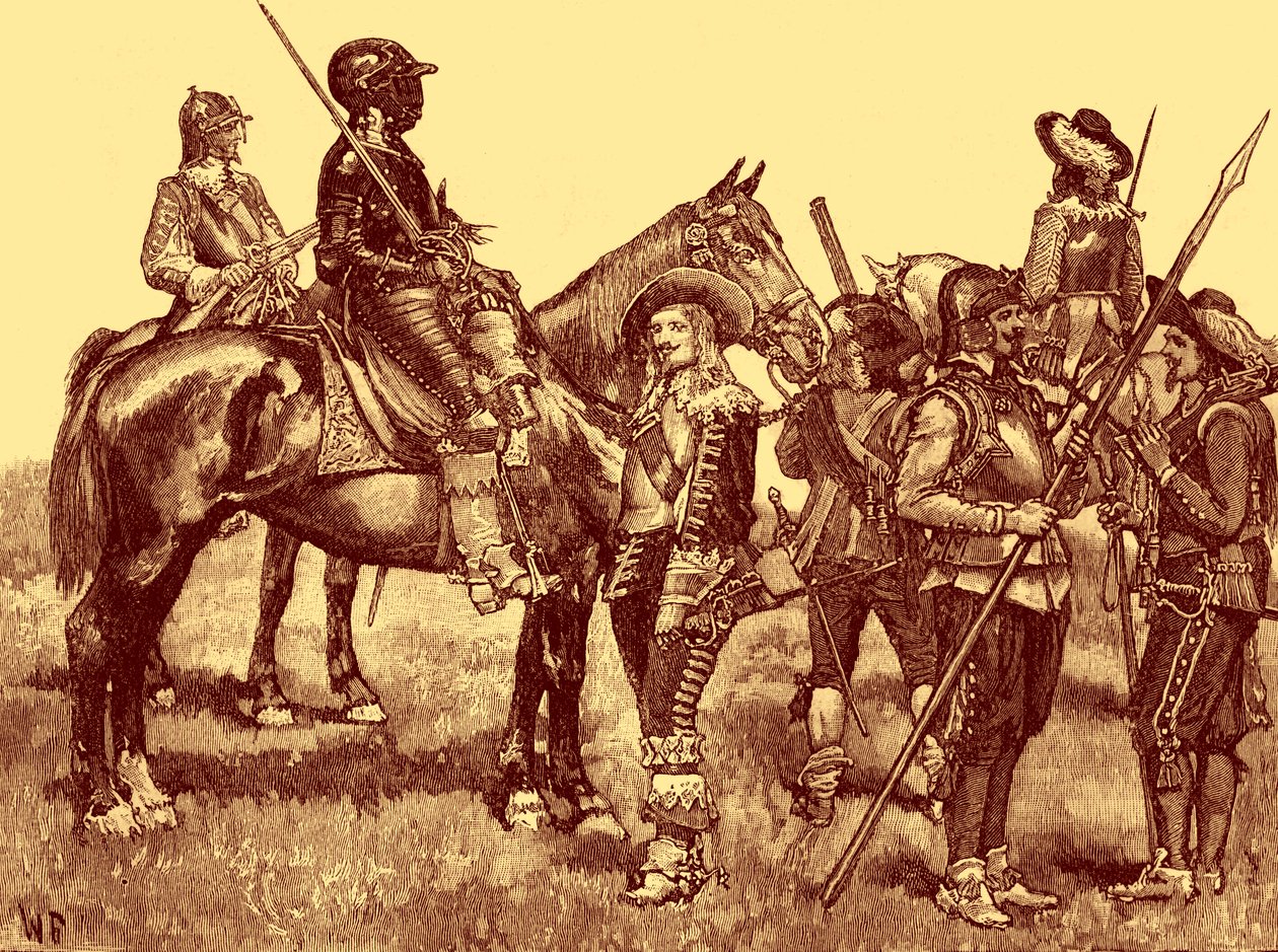 Cavalier Soldiers - イギリス南北戦争 作： 無名の画家