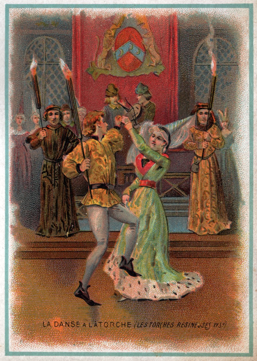 Dançando a tocha. (litho, cerca de 1900) 作： 無名の画家