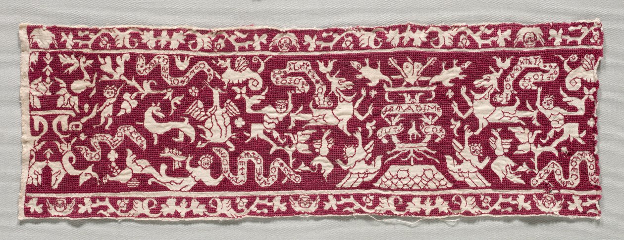 刺繍入りバンド、16〜17世紀 作： 不明