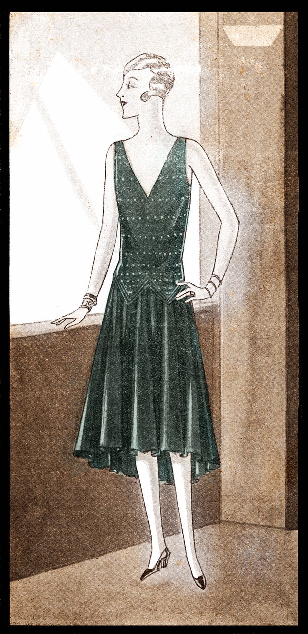 ファッション：1928年春のイブニングドレス 作： 無名の画家