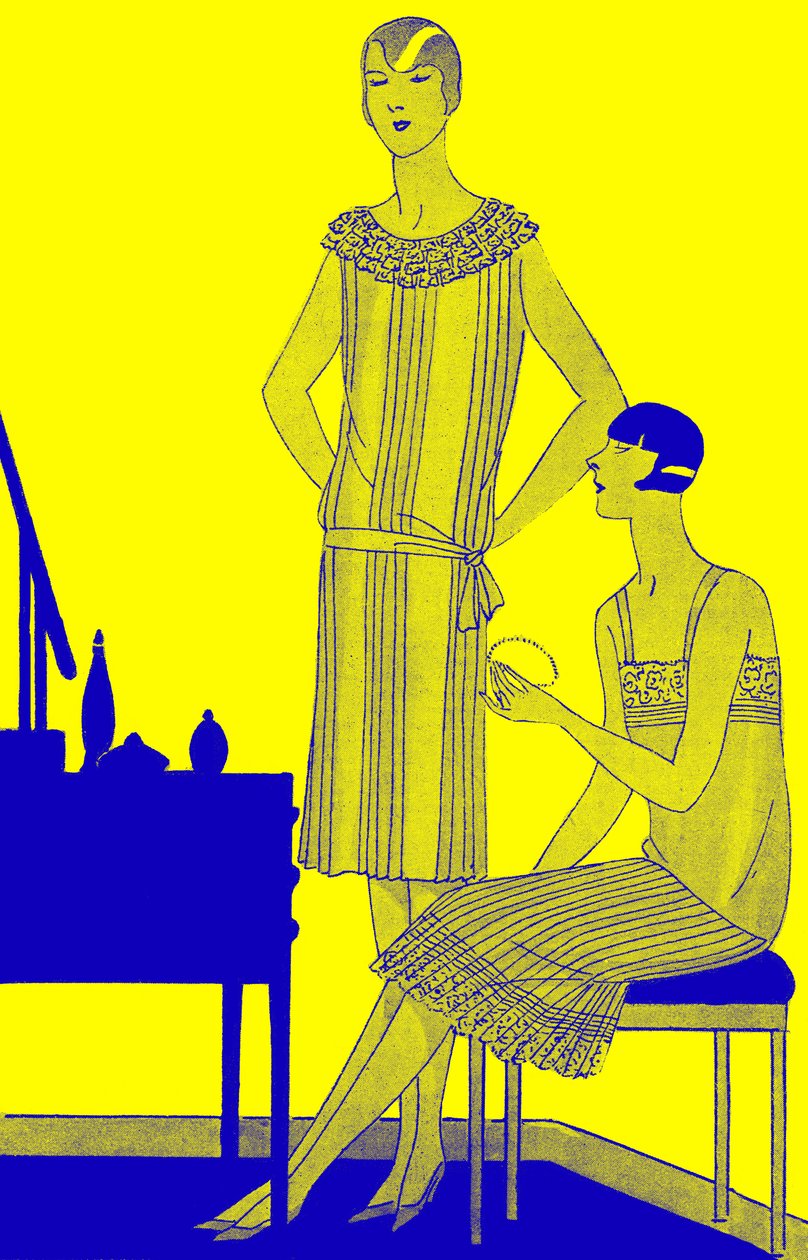 ファッション：1928年春のランジェリー 作： 無名の画家