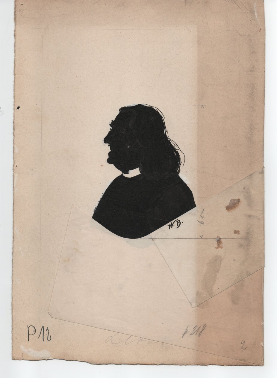 フランツ・リスト（1811-1886）（1850年頃、シルエット） 作： 無名の画家