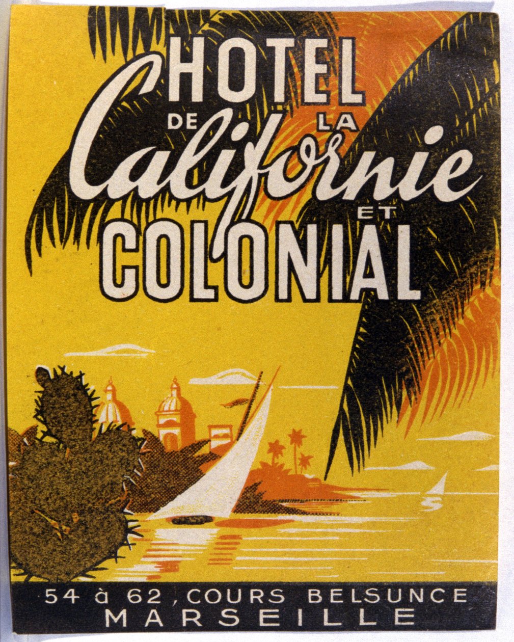 ホテル・ド・カリフォルニア、マルセイユ、1930年頃（イラスト） 作： 無名の画家