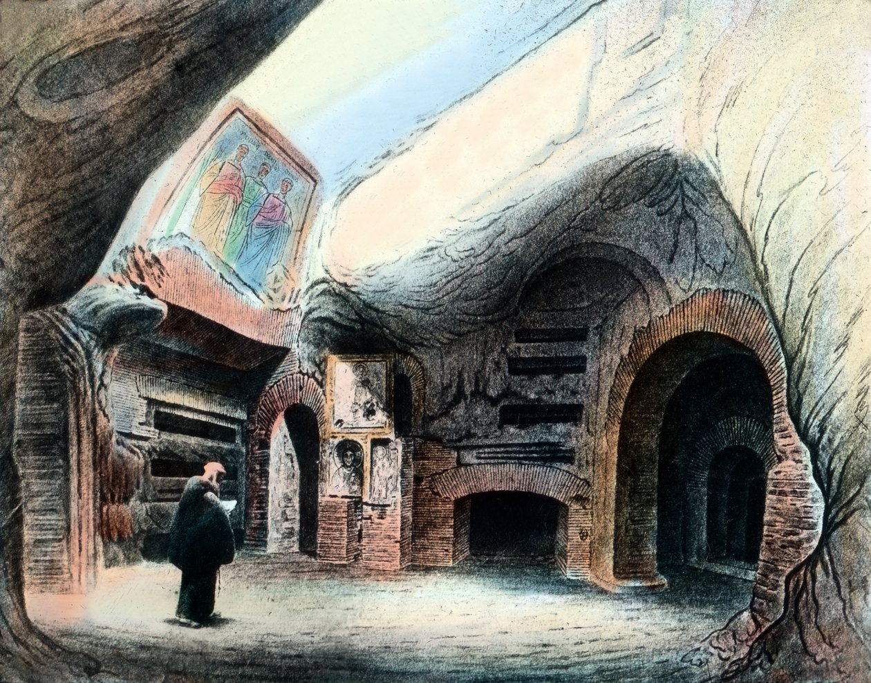 ローマ時代の地下墓地 作： 無名の画家