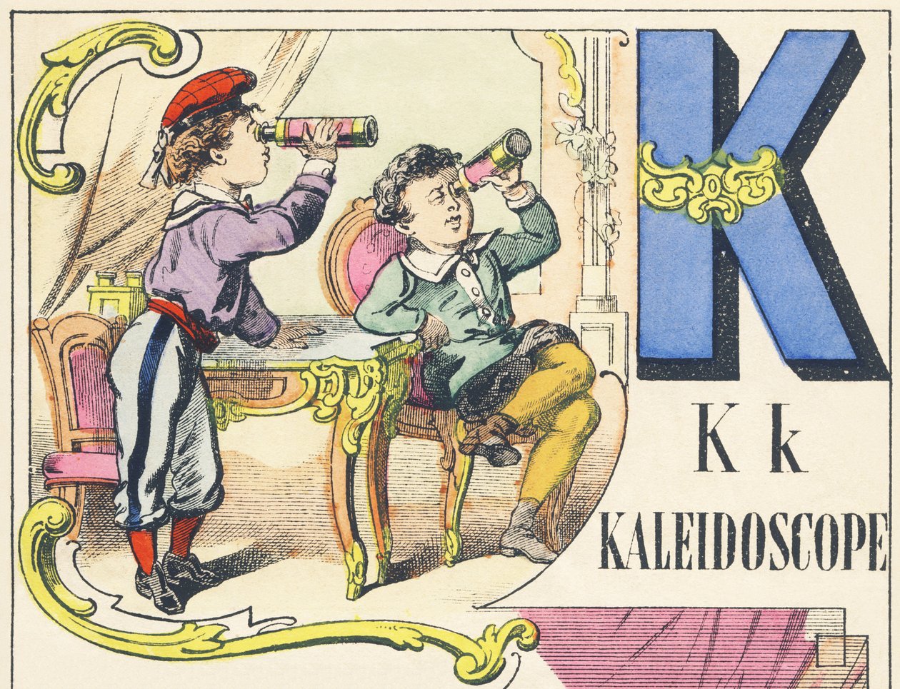 K : 万華鏡 - ゲーム・アルファベット, 1890年頃（イラスト 作： 不明