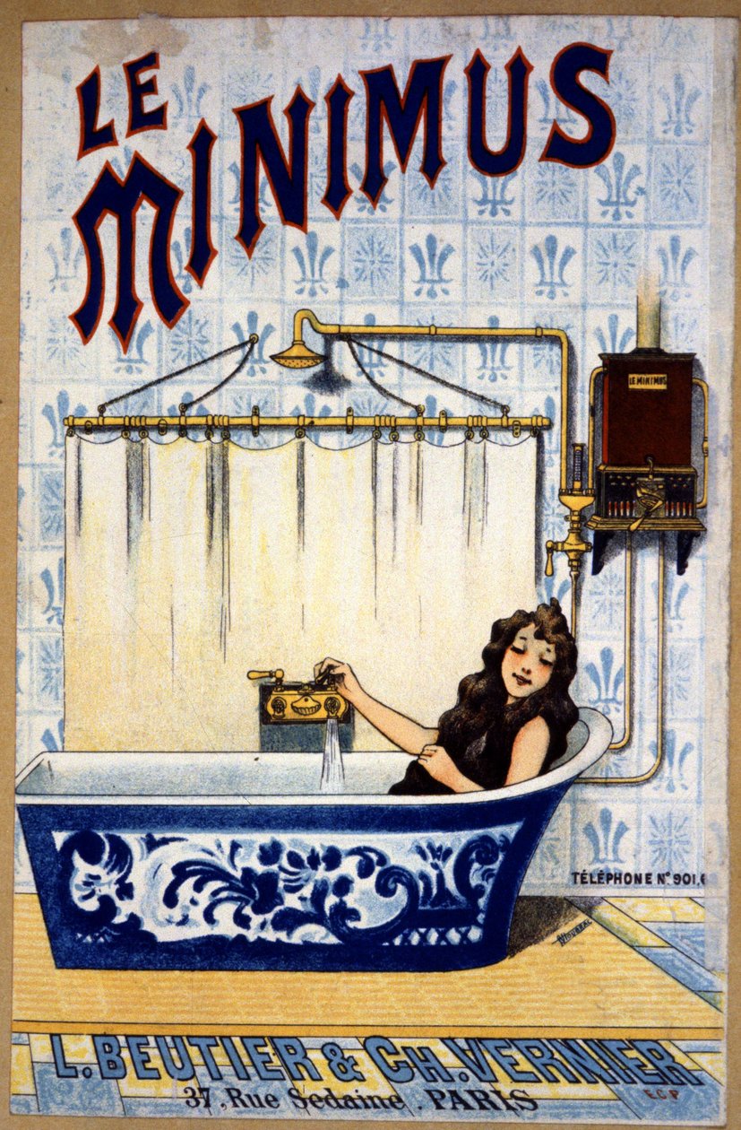 ル・ミニマス・バスルーム、1900年頃（イラスト） 作： 無名の画家