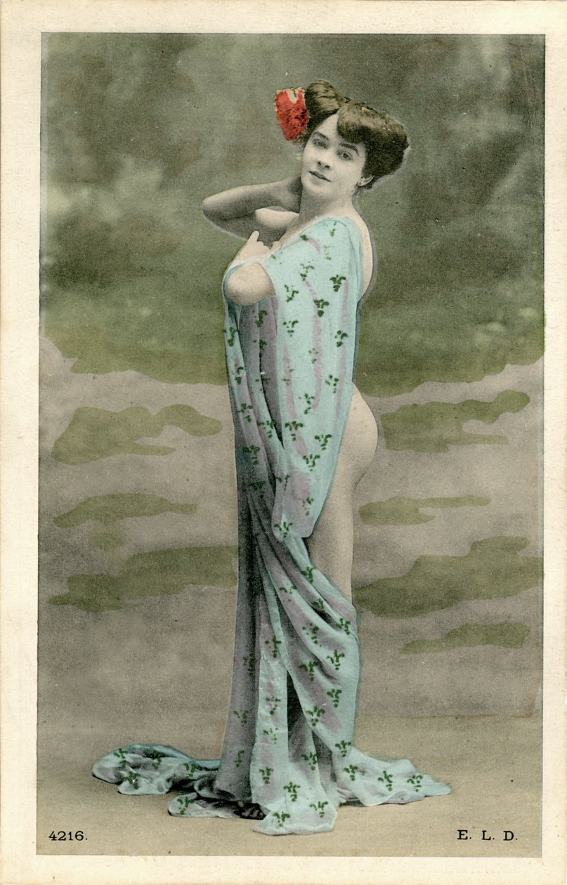 裸の女性、c。 1900年代初頭（ポストカード） 作： 無名の画家
