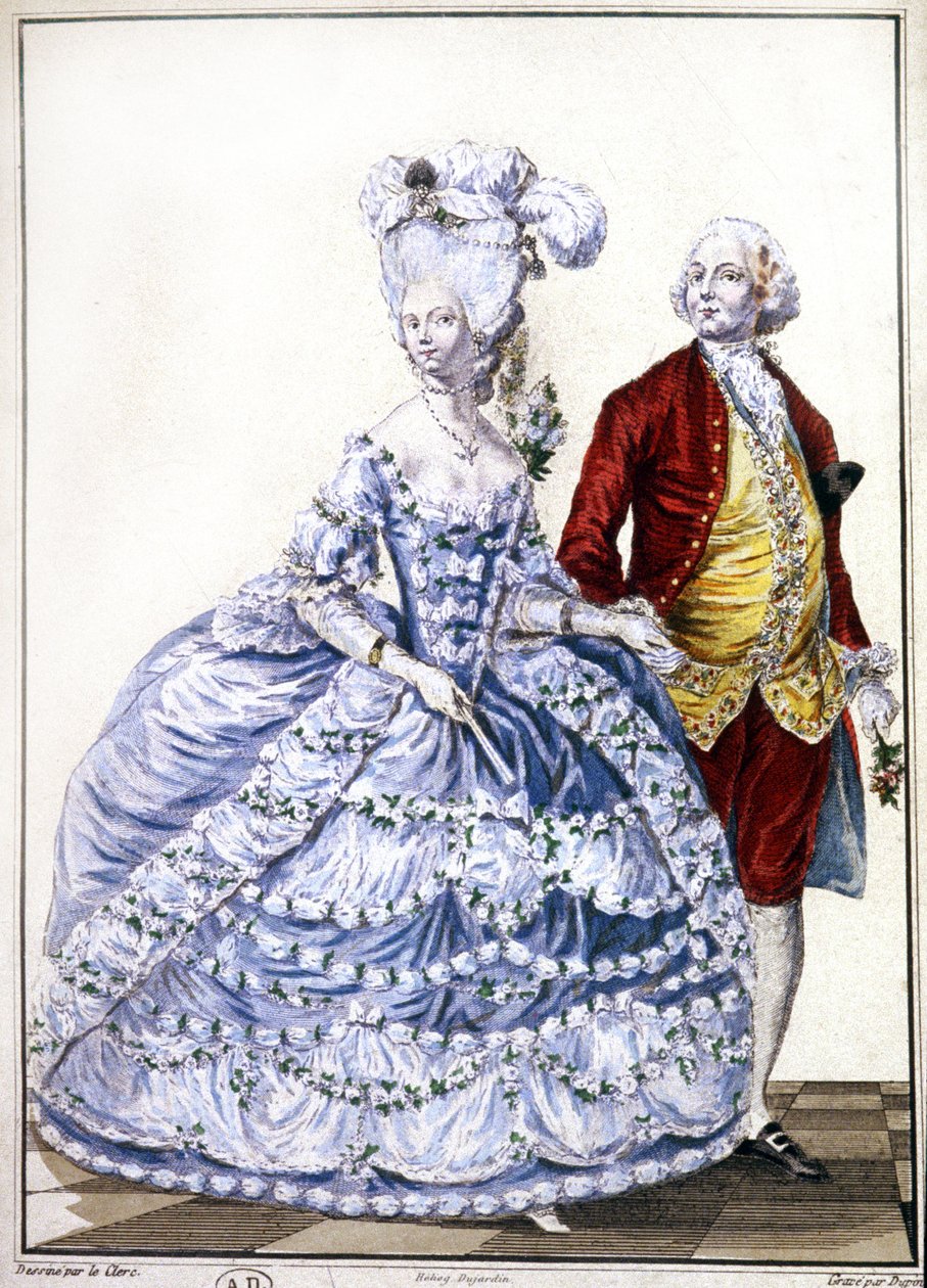 1780年頃の新婚夫婦（エングレーヴィング） 作： 無名の画家