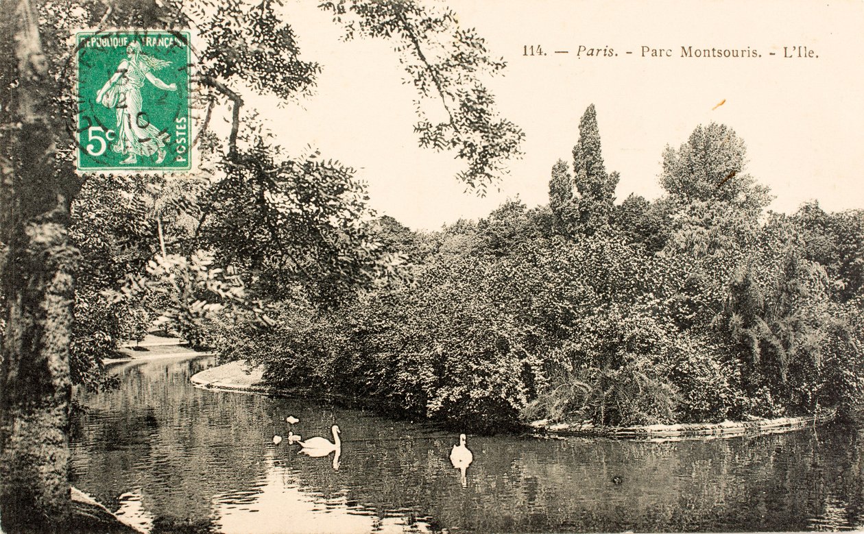 ポストカード/Parc Montsouris/パリ/セーヌ/イル・ド・フランス/フランス 作： 無名の画家