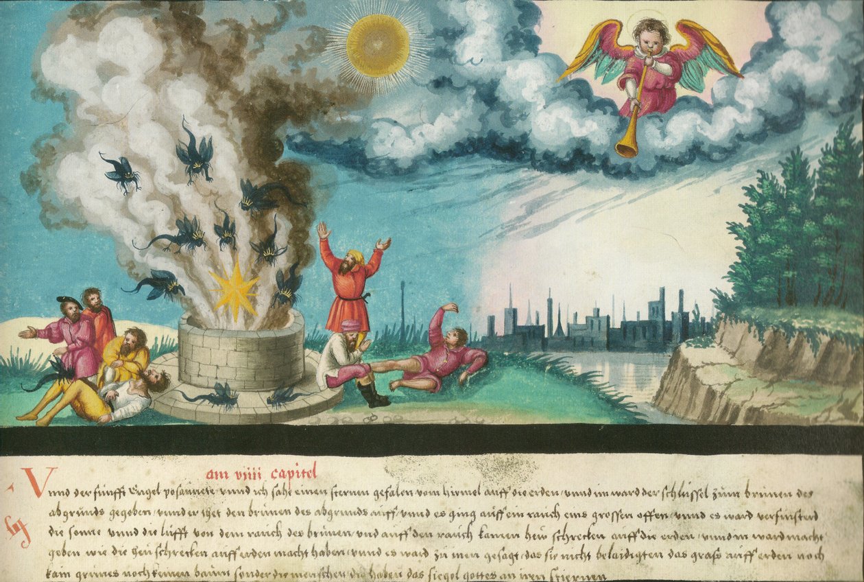 5番目の天使はトランペットを吹く（新約聖書、黙示録9：1-4） 作： 不明