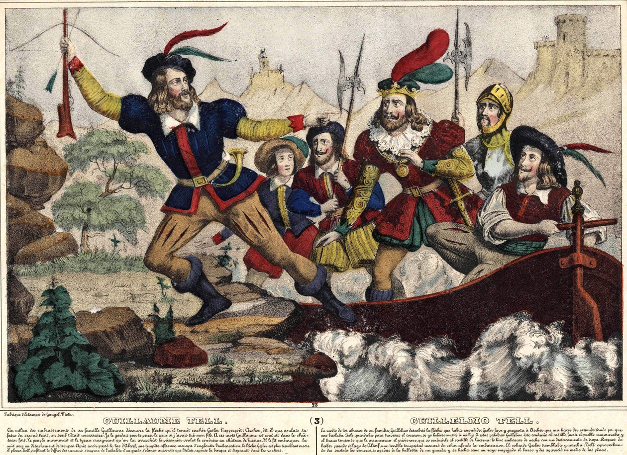 Guillaume Tell（William Tell）が矢を発見する。 作： 無名の画家