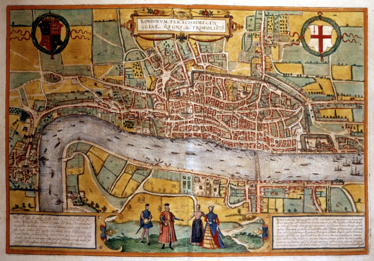 16世紀のロンドンの地図。 作： 無名の画家