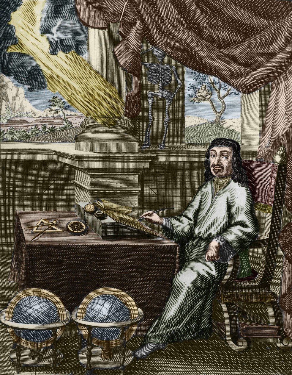 ルネ・デカルト（1596-1650）：フランスの哲学者・数学者。 作： 無名の画家