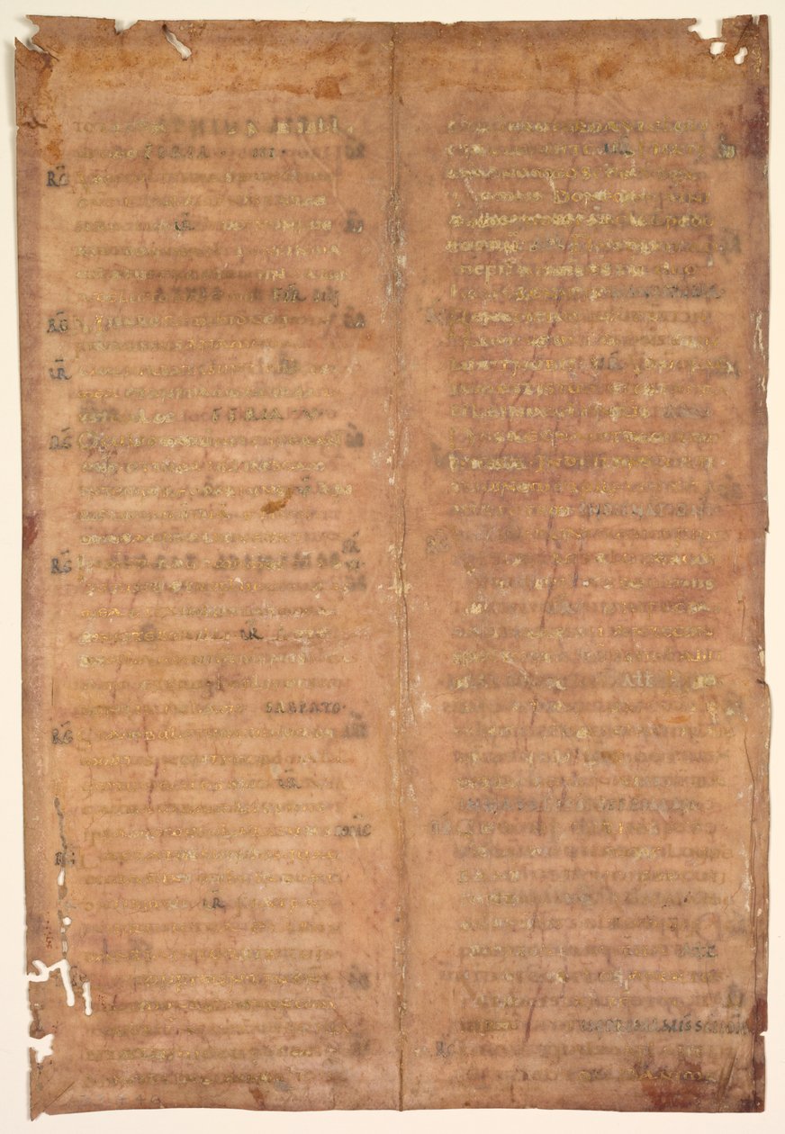 Carolingian Gradual から切除された Bifolium (裏面) 作： 無名の画家
