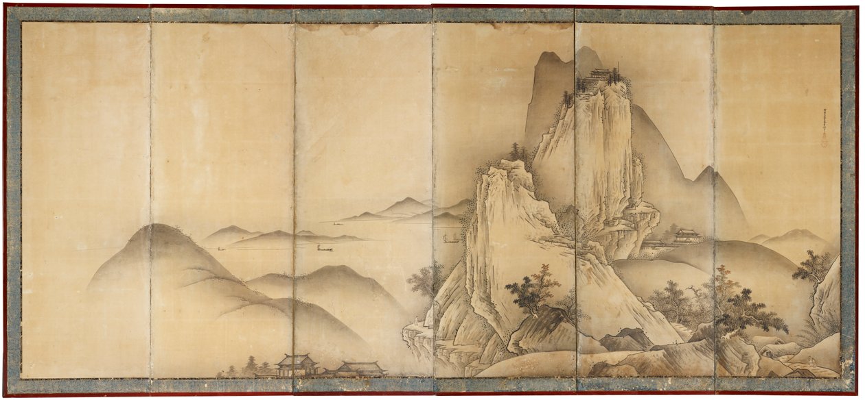 山道の旅人のいる風景 作： うんこく東洋