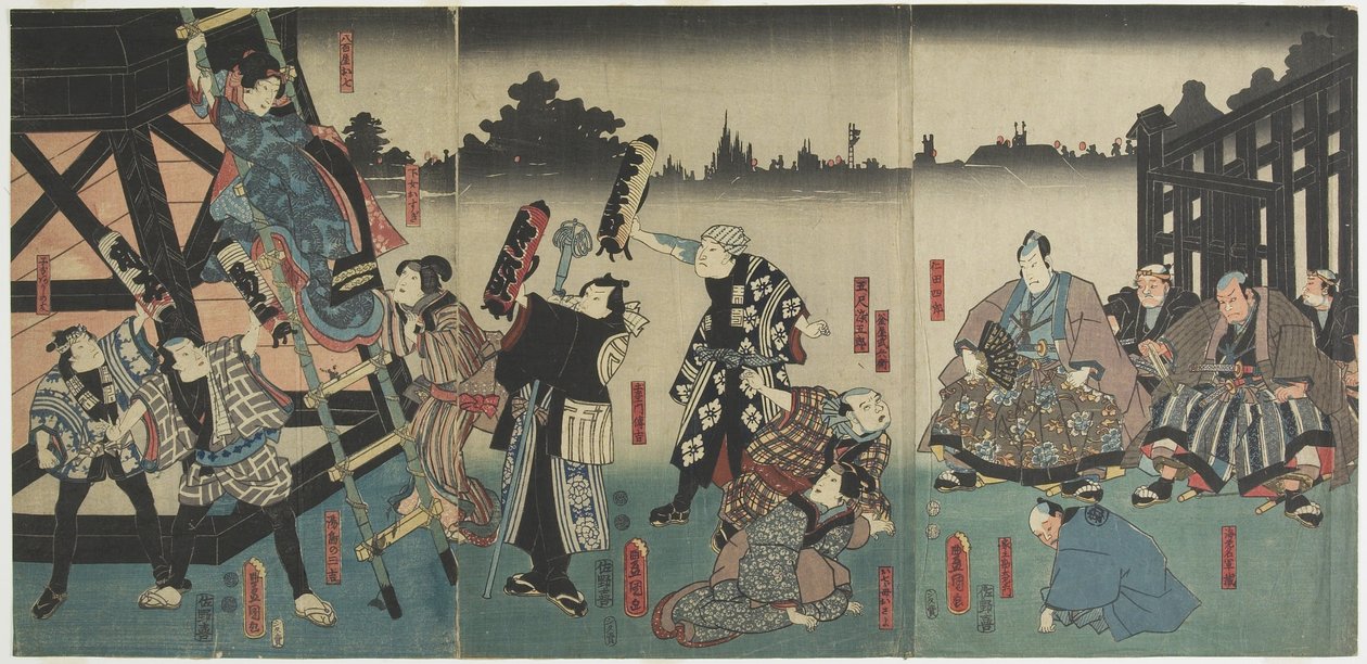 （おやちやおや物語に基づく歌舞伎の舞台）、1847-1852 作： 歌川国貞