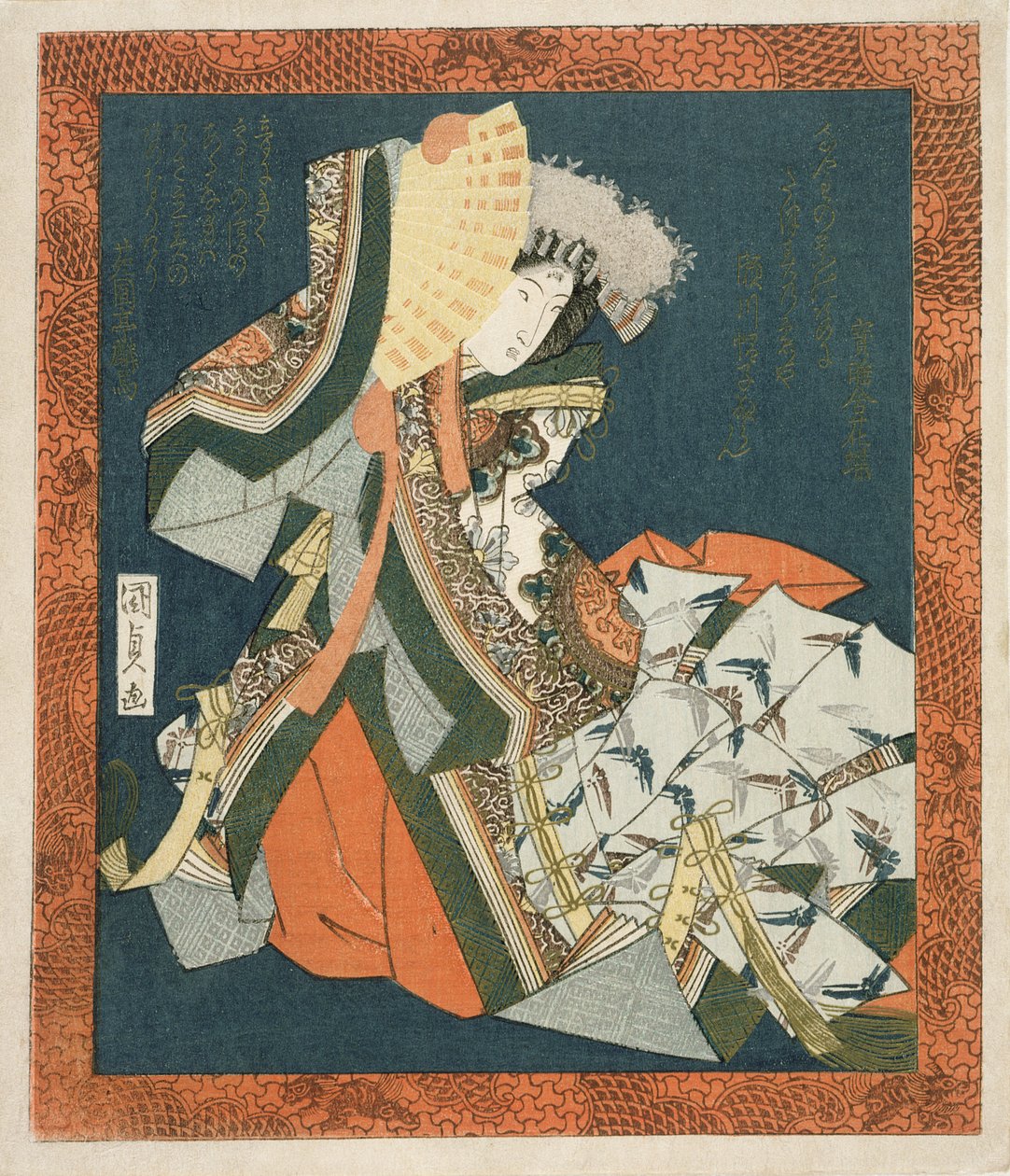 Segawa Kikunojo V dancing, c.1820 (coloured woodblock print) 作： 歌川国貞