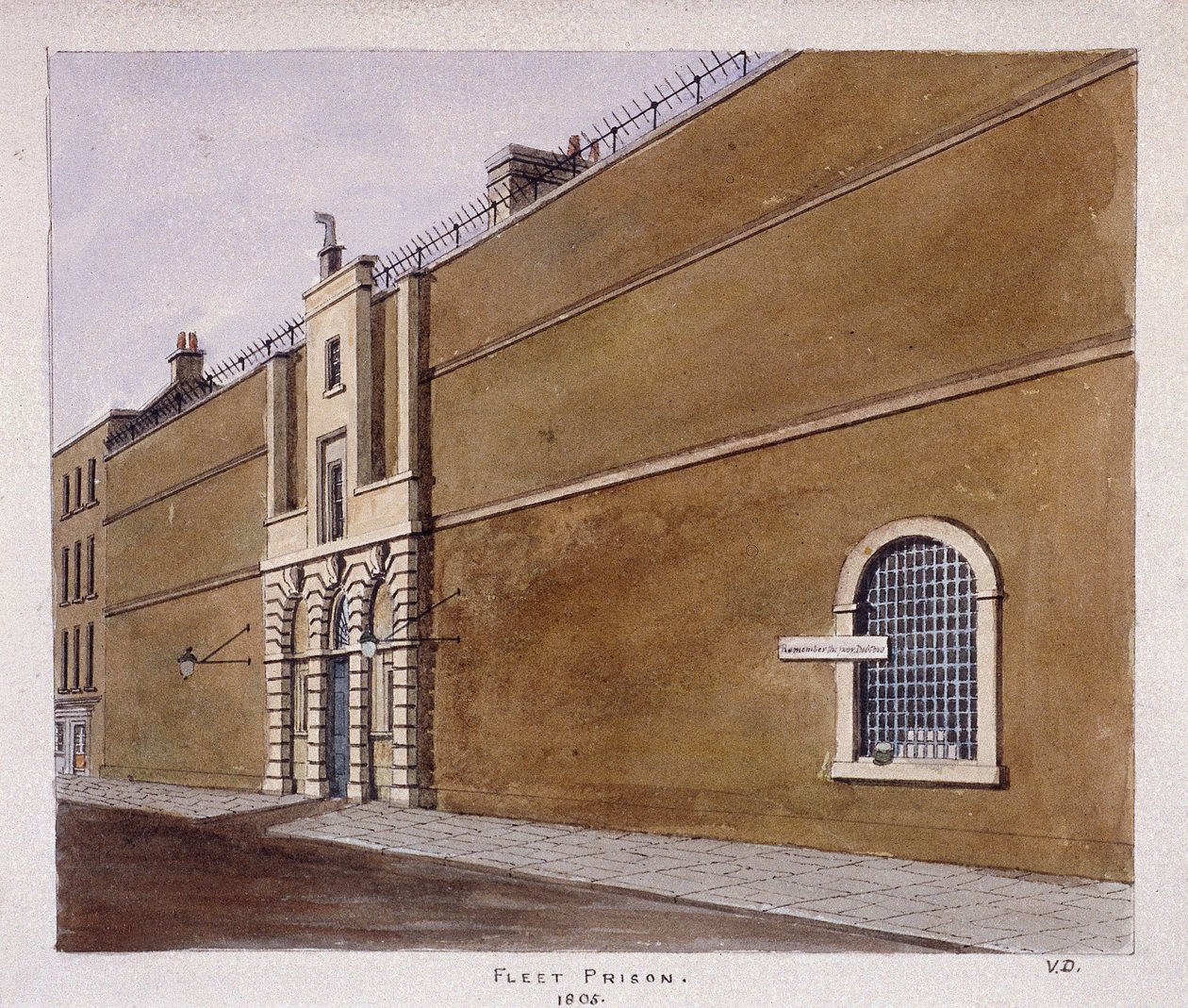 フリート刑務所、ロンドン、1805 作： バレンタイン・デイビス