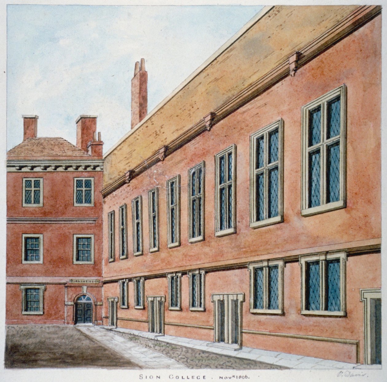 シオン大学、ロンドン市、1806 作： バレンタイン・デイビス