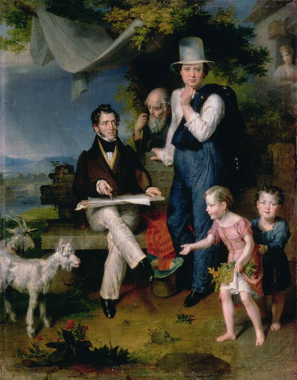 アーティストのジョージ・ダウ（1781-1829）と自画像（1834）を含むグループポートレート 作： ヴァシリ・アレクサンドロビッチ・ゴーライク