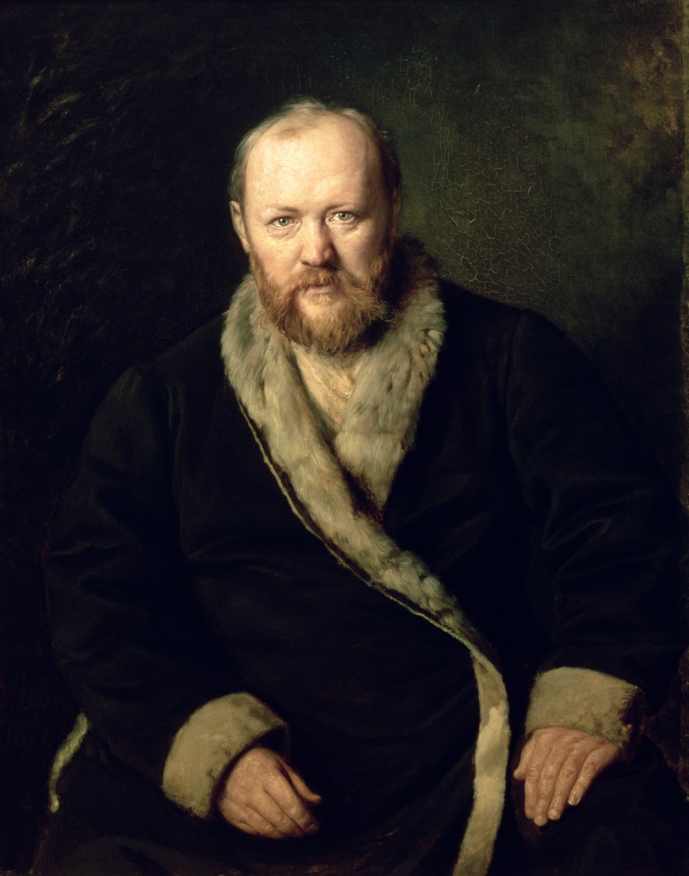 アレクサンドル・オストロフスキー（1823-86）1871の肖像 作： Vasili Grigorevich Perov