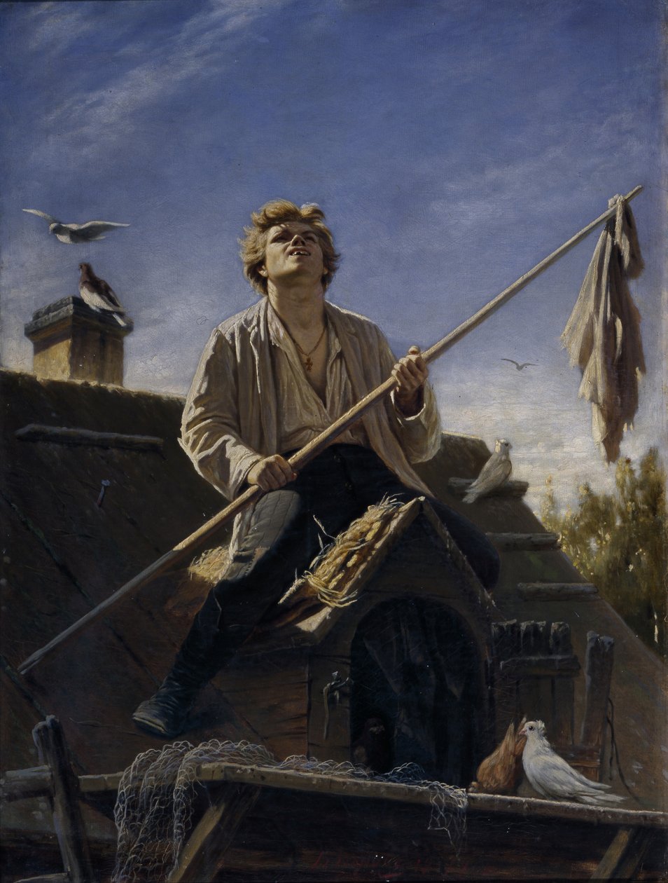 鳩の愛好家、1874 作： Vasili Grigorevich Perov
