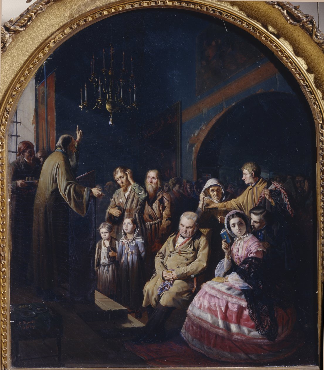 村の説教、1861 作： Vasili Grigorevich Perov