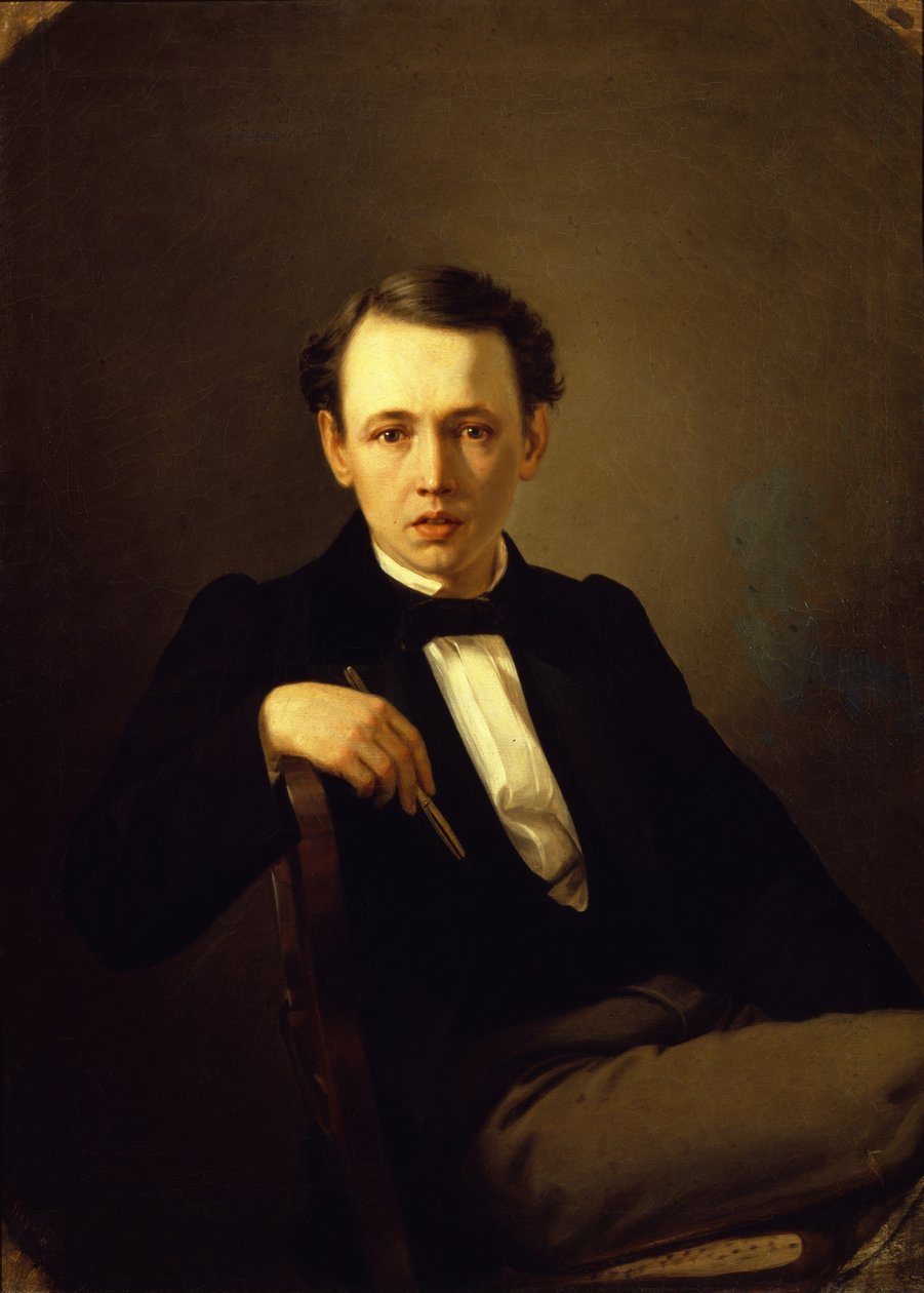 自画像、1851 作： Vasili Grigorevich Perov