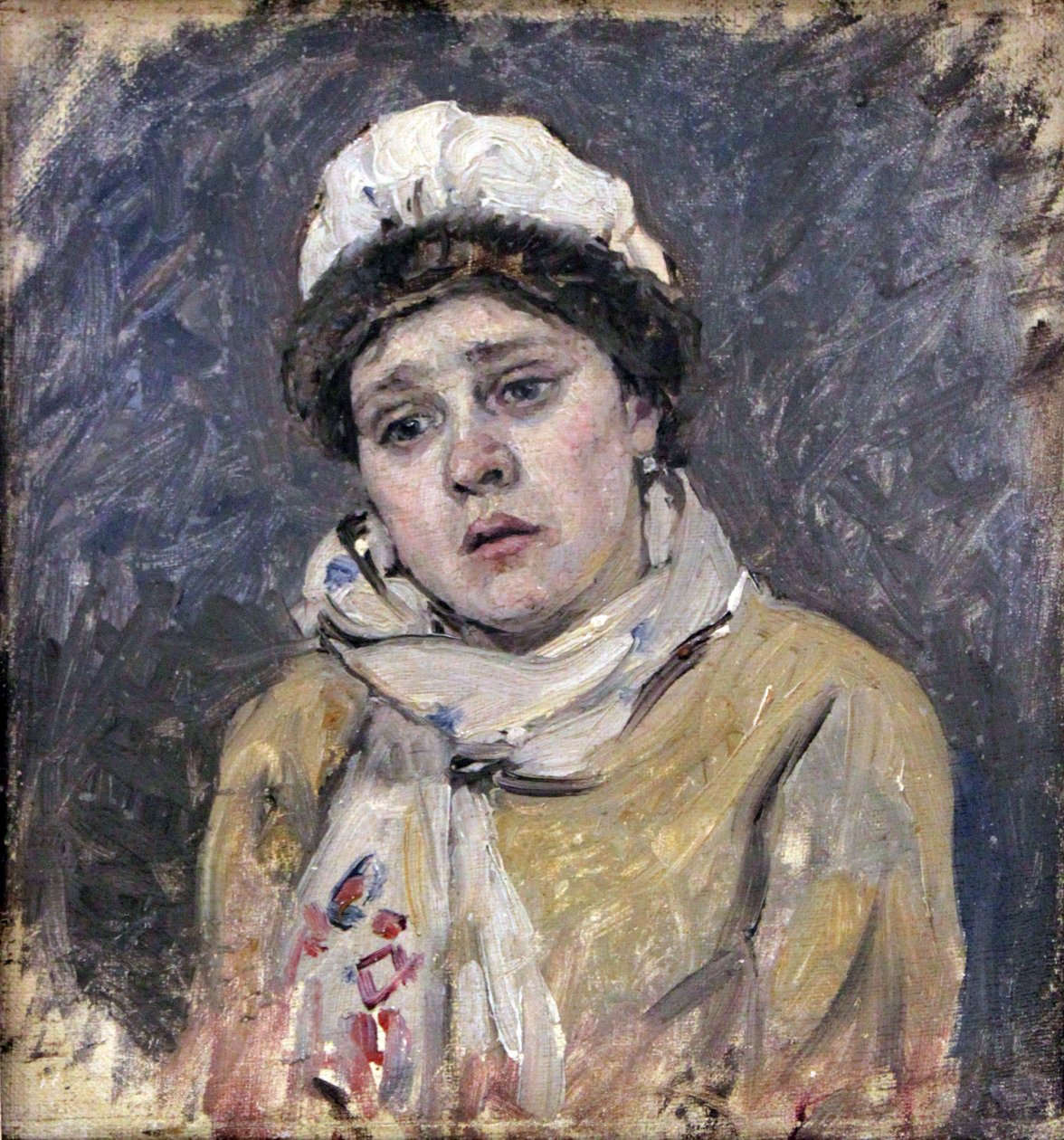 ストリーリッツの処刑の朝の絵のためのひげを生やした射手エチュードの妻、1881nドイツ語：フラウデビー射手エチュードツムビルモルゲンデアストレリッツェンの処刑、1881n：、1881n 作： ヴァシリー・イワノビッチ・スリコフ