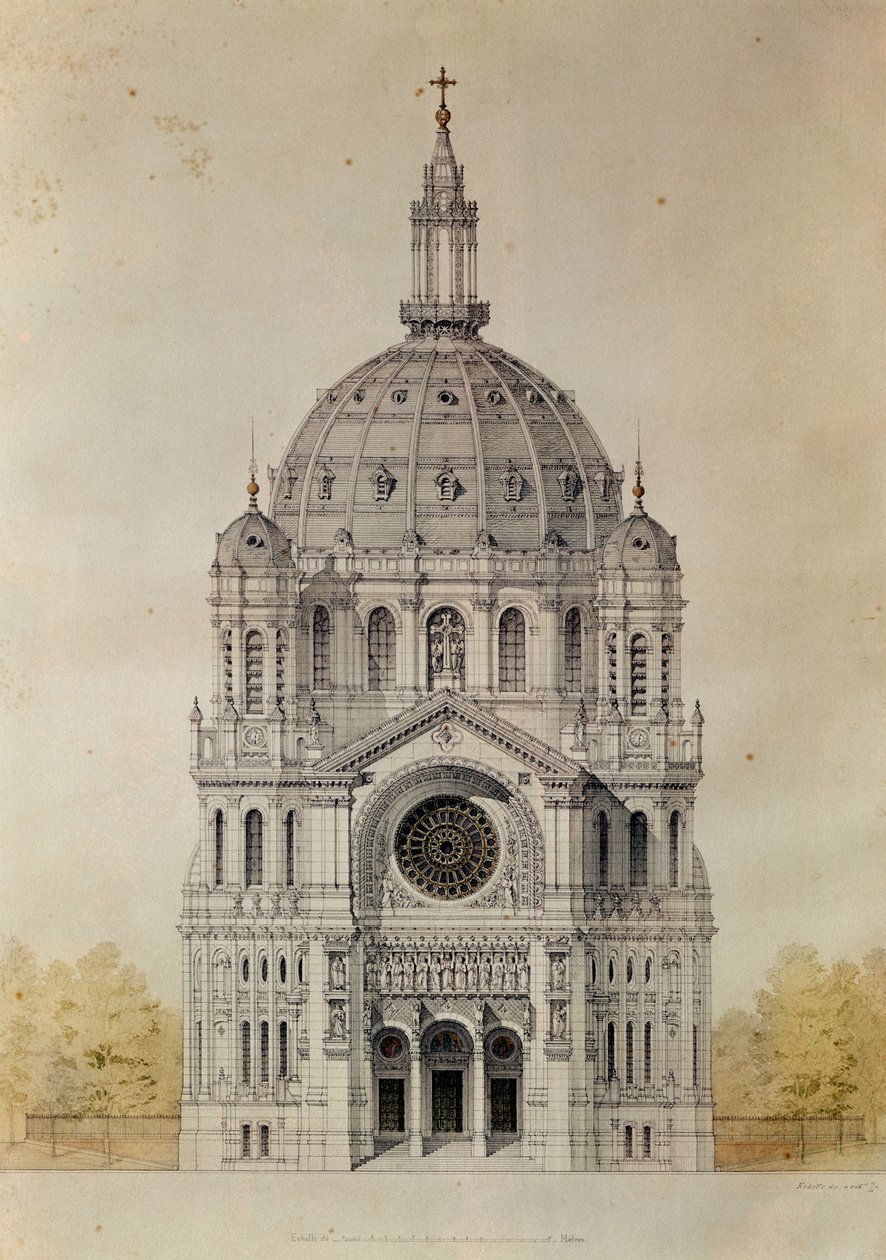 パリの聖オーガスティン教会の西側のファサードは1860-71年に建てられました 作： ビクター・バルタード