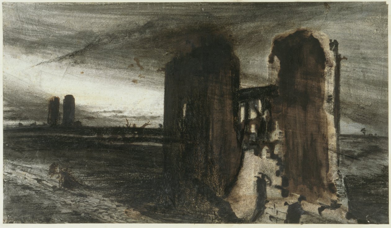 風景の中の遺跡、1870 作： ビクター・ユーゴー