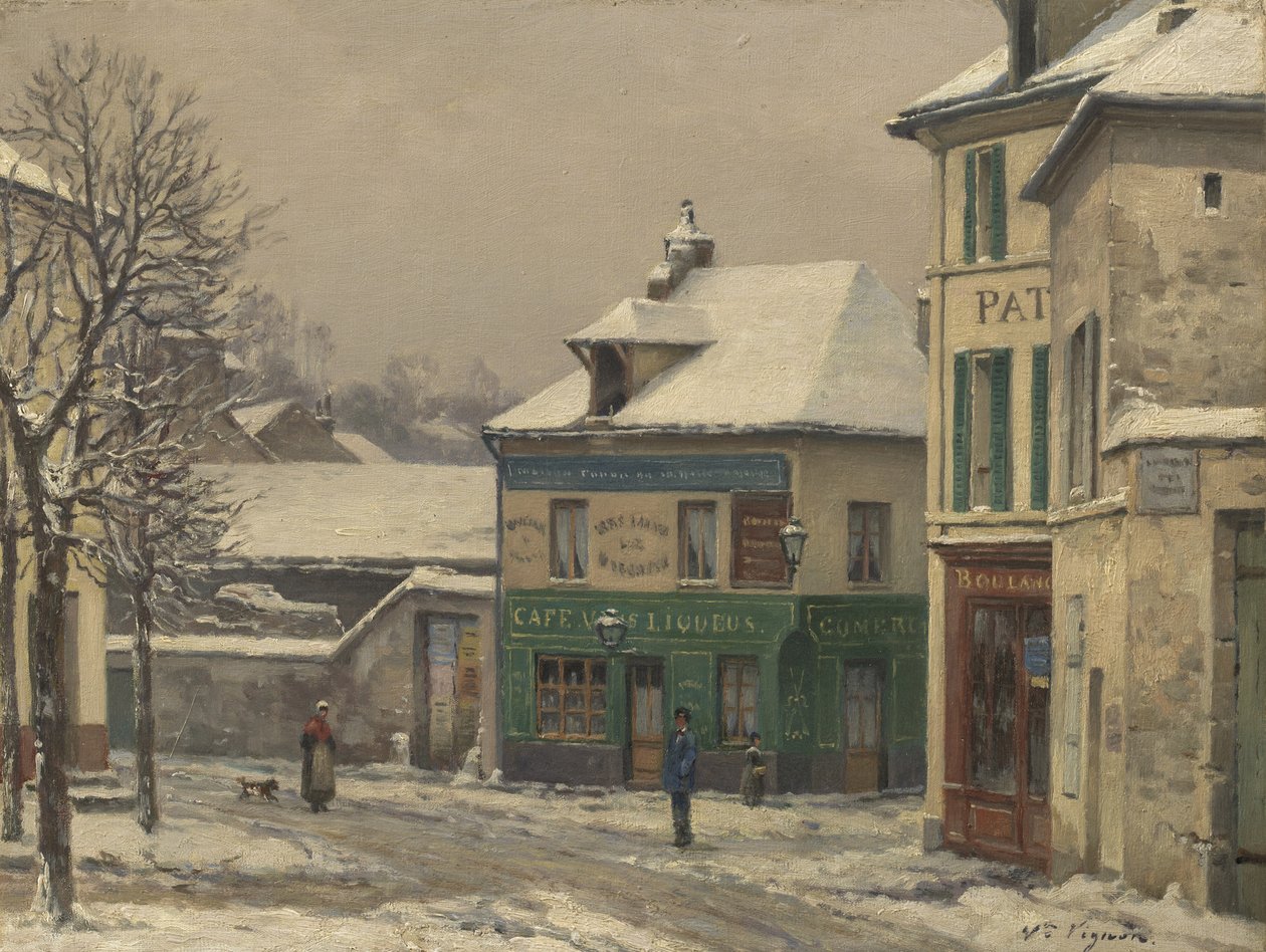 郊外の雪の影響、1875-85年頃 作： ビクター・ヴィニョン